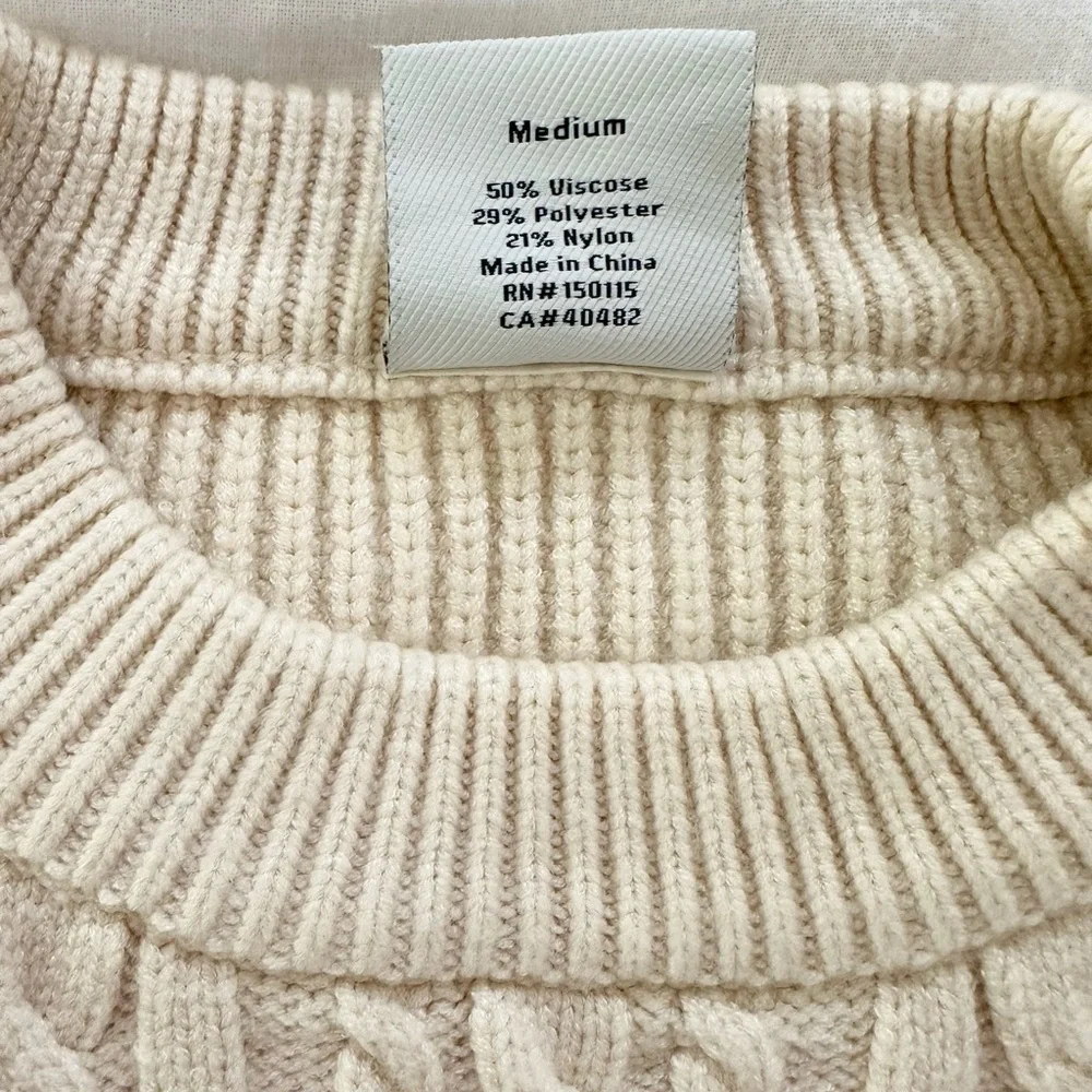 Varley Cream Cable Knit Sweater - Picture 4 of 8